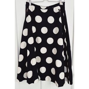 Anthropologie HD in Paris Black & White Polkadot Aline Skirt Size 8